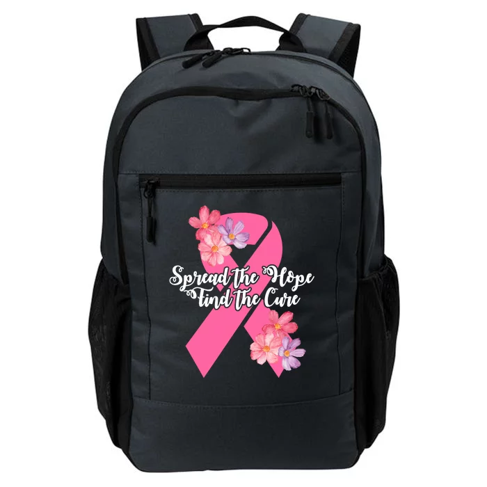 Spread The Hope Find The Cure Breast Cancer Floral Ribbon Daily Commute Backpack