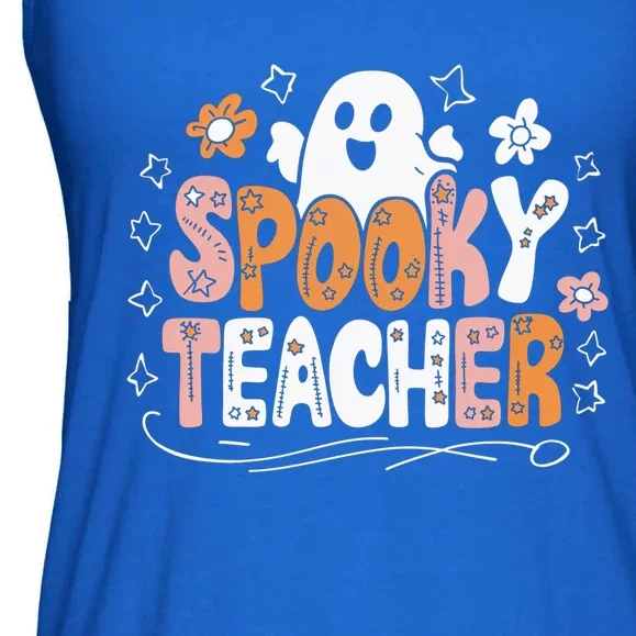 Spooky Teacher Halloween Ghost Classroom Fun Teacher Gift Ladies Essential Flowy Tank