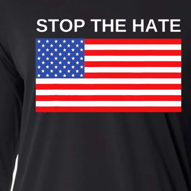 Stop The Hate America Flag Usa Election Cooling Performance Long Sleeve Crew