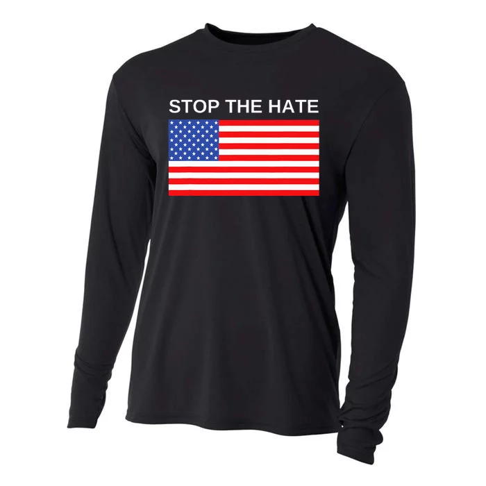 Stop The Hate America Flag Usa Election Cooling Performance Long Sleeve Crew