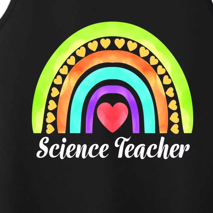 Science Teacher Hearts And Rainbows Great Gift Performance Tank