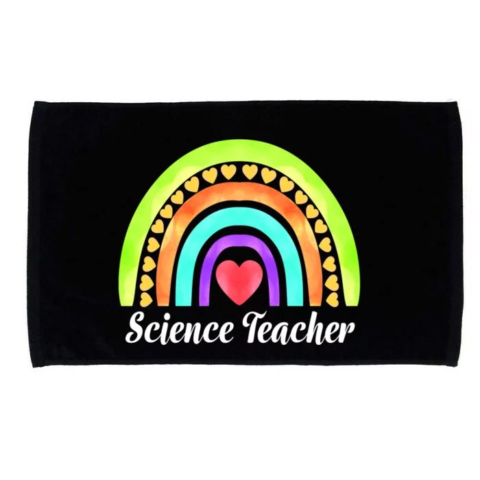 Science Teacher Hearts And Rainbows Great Gift Microfiber Hand Towel