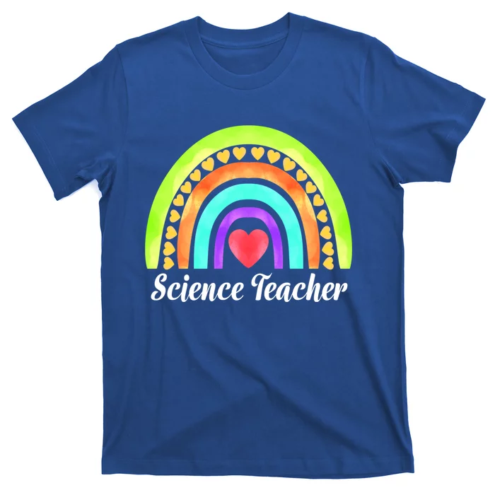 Science Teacher Hearts And Rainbows Great Gift T-Shirt