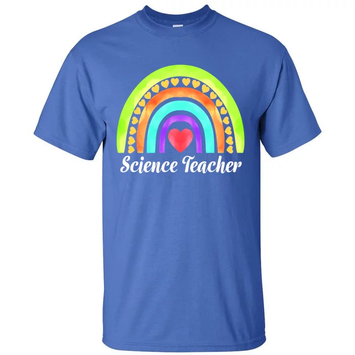 Science Teacher Hearts And Rainbows Great Gift Tall T-Shirt