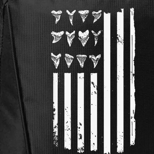 Shark Tooth Hunting American Flag Design for Fossil Hunter City Backpack