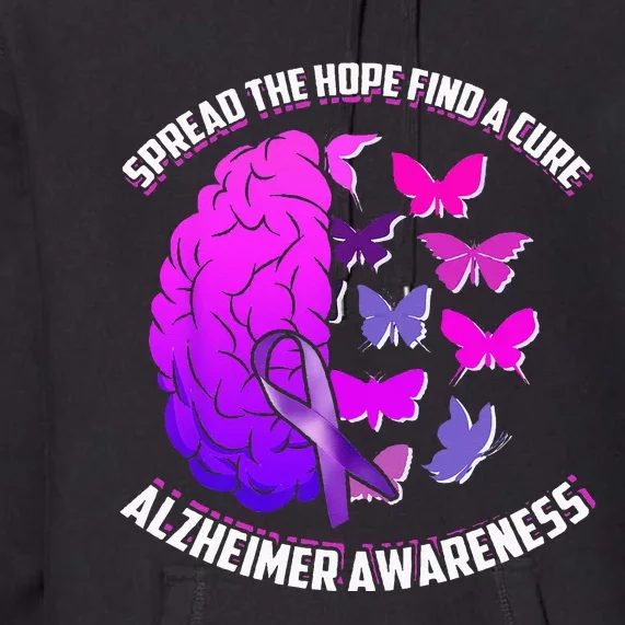 Spread The Hope Find A Cure Alzheimer Awareness Premium Hoodie