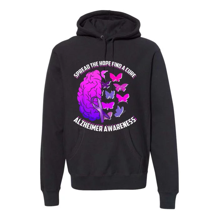 Spread The Hope Find A Cure Alzheimer Awareness Premium Hoodie