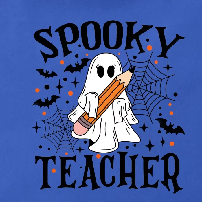 Spooky Teacher Halloween Funny Ghost Zip Tote Bag