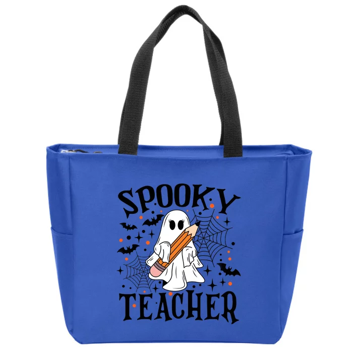 Spooky Teacher Halloween Funny Ghost Zip Tote Bag