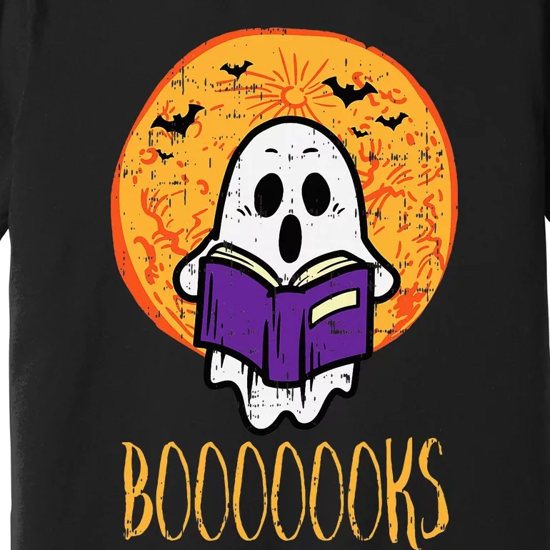 Spooky Tales Haunted Moon Ghosts and Halloween Reads Premium T-Shirt