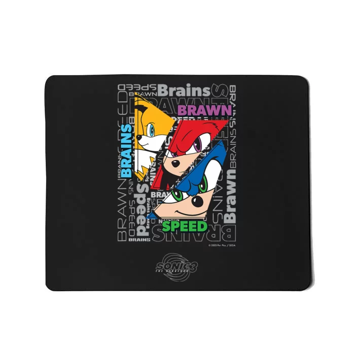 Sonic The Hedgehog 3 Text Collage Mousepad