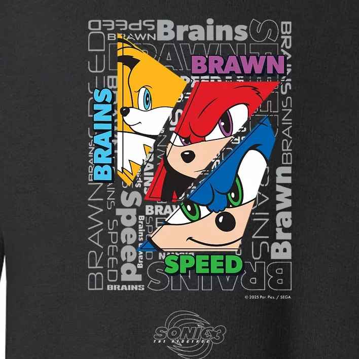 Sonic The Hedgehog 3 Text Collage Toddler Sweatshirt