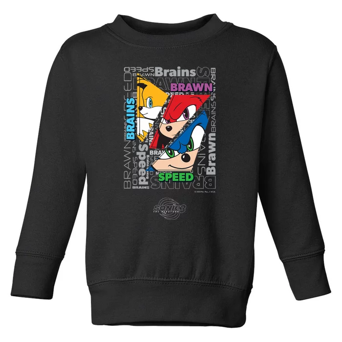 Sonic The Hedgehog 3 Text Collage Toddler Sweatshirt