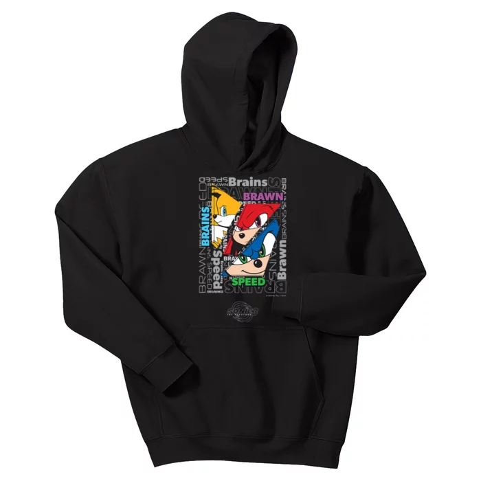 Sonic The Hedgehog 3 Text Collage Kids Hoodie