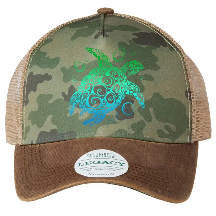 Sea Turtle Hawaiian Honu Long Legacy Tie Dye Trucker Hat