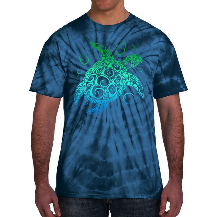 Sea Turtle Hawaiian Honu Long Tie-Dye T-Shirt