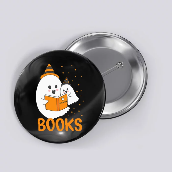 Spooky Tales Halloween Ghosts & Bookworms Button