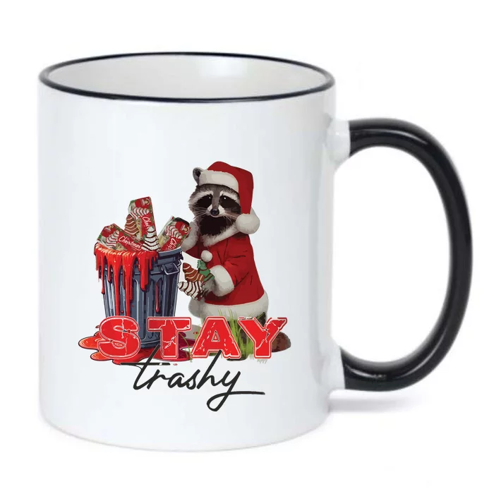 Stay Trashy Holiday Trash Panda Racoon Christmas Black Color Changing Mug