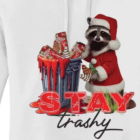 Stay Trashy Holiday Trash Panda Racoon Christmas Women's Pullover Hoodie