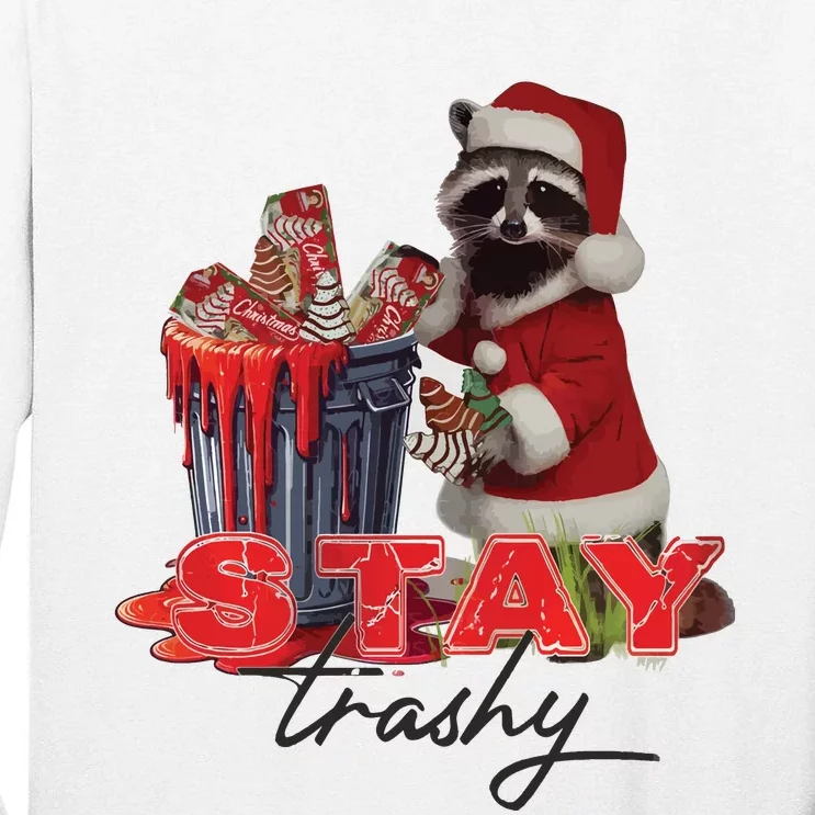 Stay Trashy Holiday Trash Panda Racoon Christmas Tall Long Sleeve T-Shirt