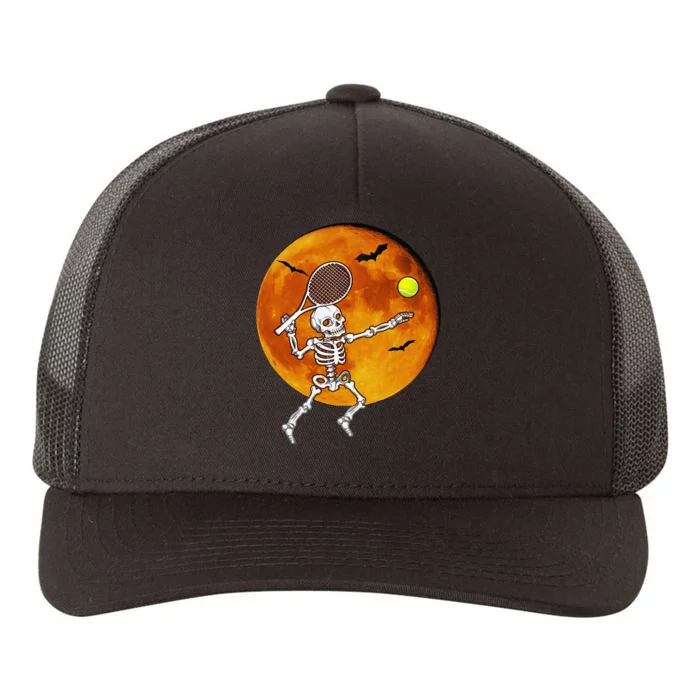 Skeleton Tennis Halloween Racket Ball Yupoong Adult 5-Panel Trucker Hat