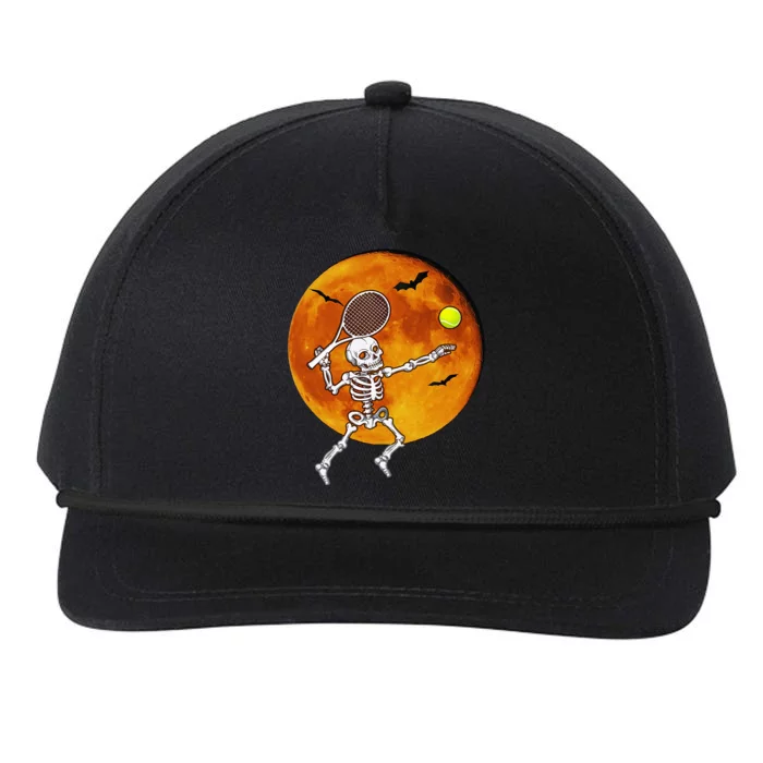 Skeleton Tennis Halloween Racket Ball Snapback Five-Panel Rope Hat