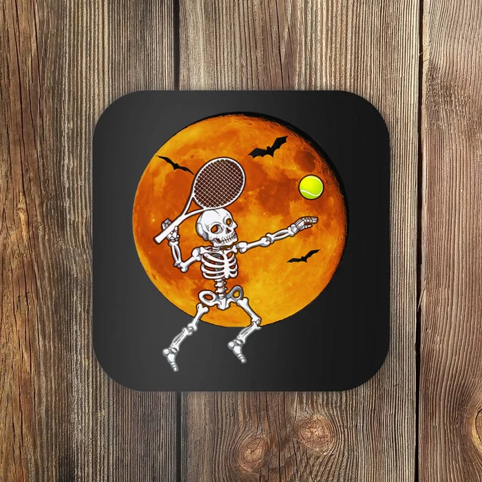 Skeleton Tennis Halloween Racket Ball Coaster