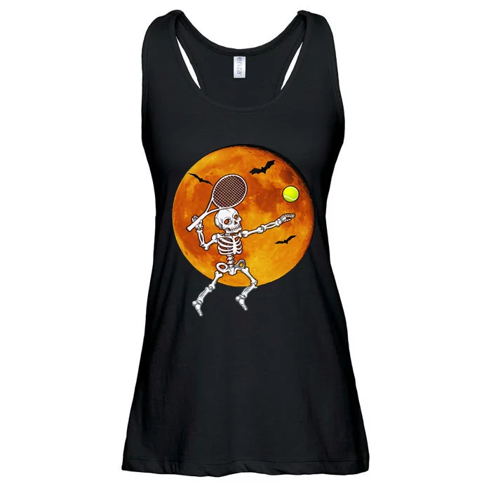 Skeleton Tennis Halloween Racket Ball Ladies Essential Flowy Tank