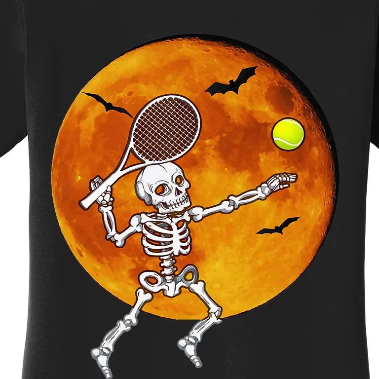 Skeleton Tennis Halloween Racket Ball Women's T-Shirt