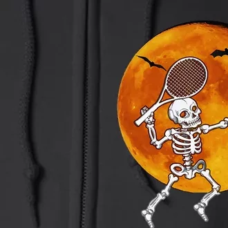 Skeleton Tennis Halloween Racket Ball Full Zip Hoodie