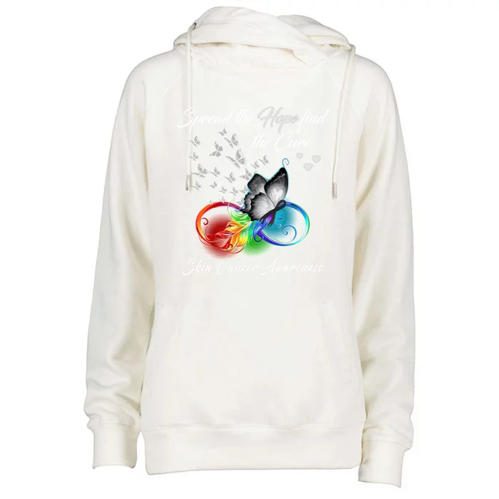 Spread The Hope Find The Cure Gift Womens Funnel Neck Pullover Hood