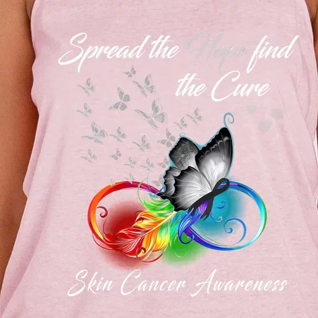 Spread The Hope Find The Cure Gift Women's Knotted Racerback Tank