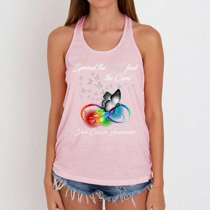 Spread The Hope Find The Cure Gift Women's Knotted Racerback Tank