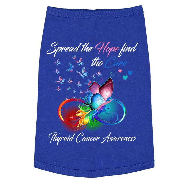 Spread The Hope Find The Cure Thyroid Cancer Awareness Funny Gift Doggie Tank