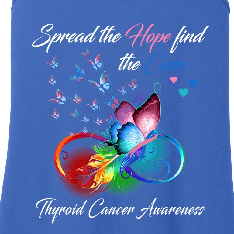 Spread The Hope Find The Cure Thyroid Cancer Awareness Funny Gift Ladies Essential Tank