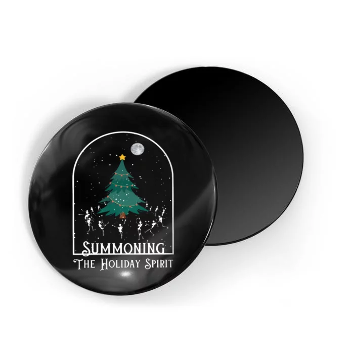 Summoning The Holiday Spirit Christmas Tree Moon Skeleton Magnet