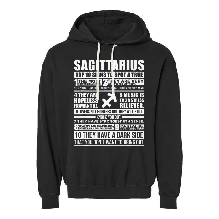 Sagittarius Traits Horoscope Zodiac Sign Gifts Garment-Dyed Fleece Hoodie