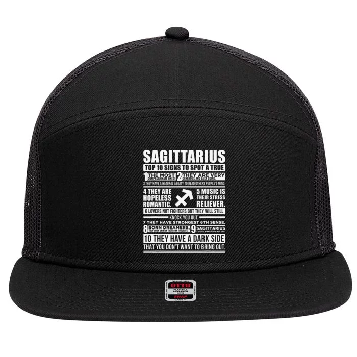 Sagittarius Traits Horoscope Zodiac Sign Gifts 7 Panel Mesh Trucker Snapback Hat