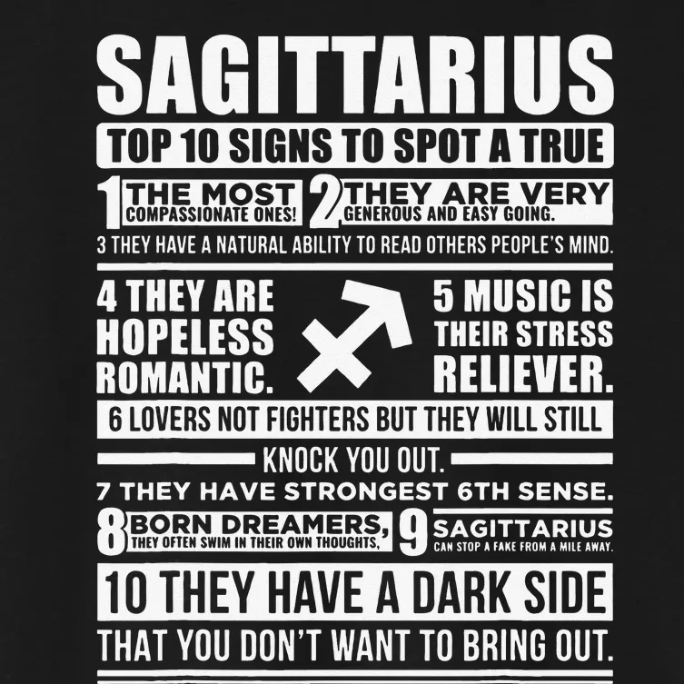 Sagittarius Traits Horoscope Zodiac Sign Gifts Women's Crop Top Tee