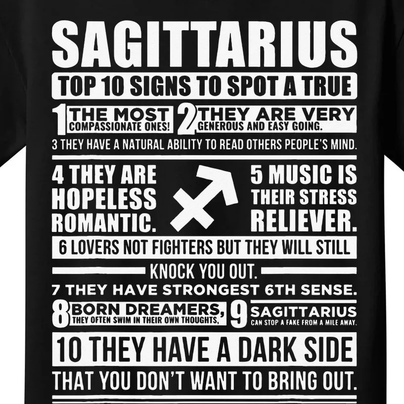 Sagittarius Traits Horoscope Zodiac Sign Gifts Kids T-Shirt