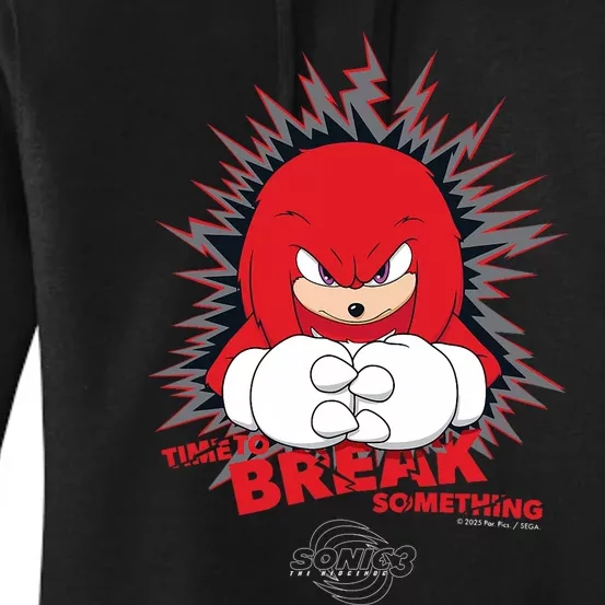 Sonic The Hedgehog 3 Knuckles Time To Break Something Women's Pullover Hoodie