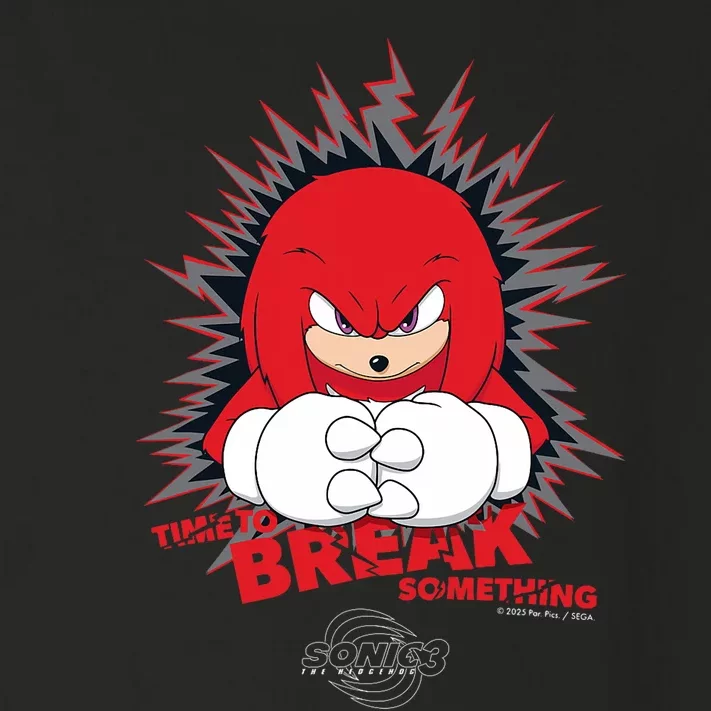 Sonic The Hedgehog 3 Knuckles Time To Break Something Toddler Long Sleeve Shirt