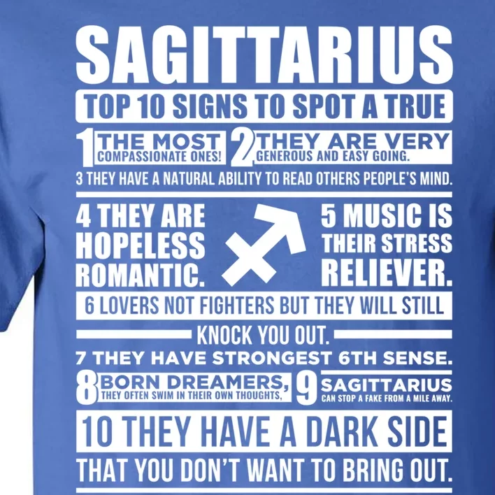 Sagittarius Traits Horoscope Zodiac Sign Funny Gift Tall T-Shirt