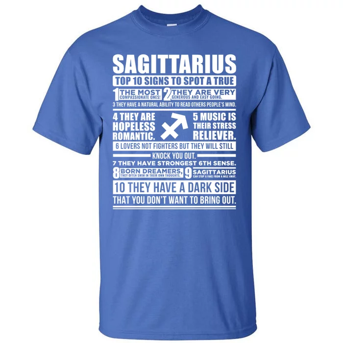 Sagittarius Traits Horoscope Zodiac Sign Funny Gift Tall T-Shirt