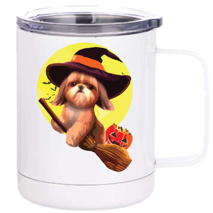 Shih Tzu Halloween Costume Men Women Boy Girl Dog Front & Back 12oz Stainless Steel Tumbler Cup