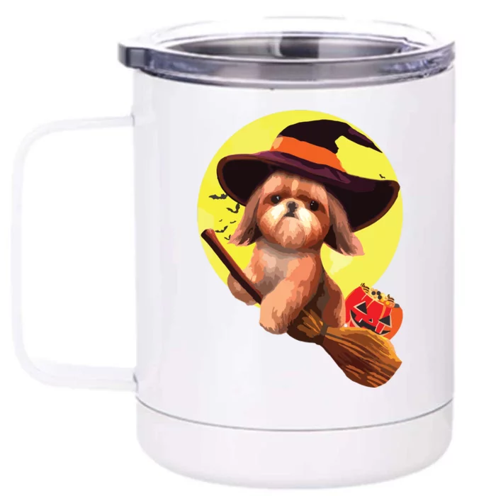 Shih Tzu Halloween Costume Men Women Boy Girl Dog Front & Back 12oz Stainless Steel Tumbler Cup