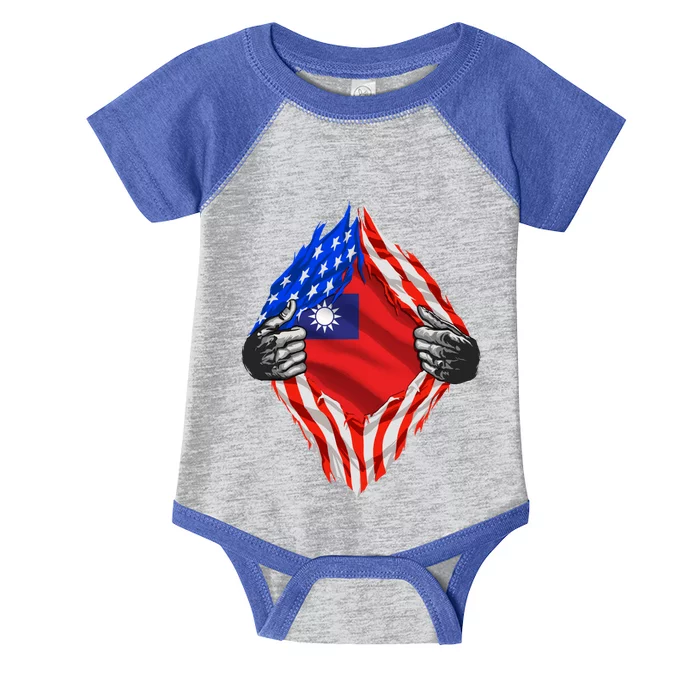 Super Taiwanese Heritage Taiwan Roots Usa Flag Cool Gift Infant Baby Jersey Bodysuit