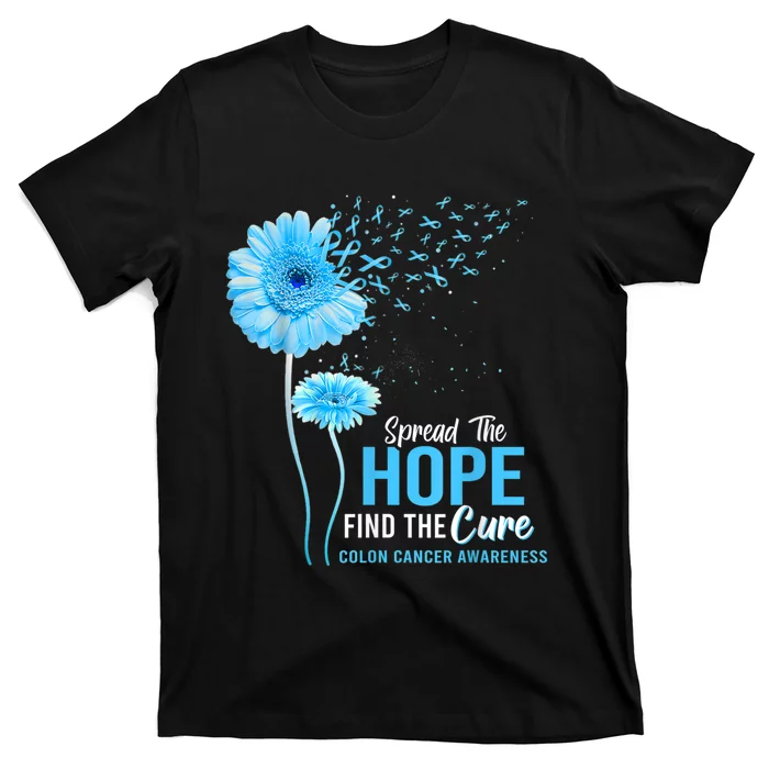 Spread The Hope Find The Cure Colon Cancer Awareness T-Shirt