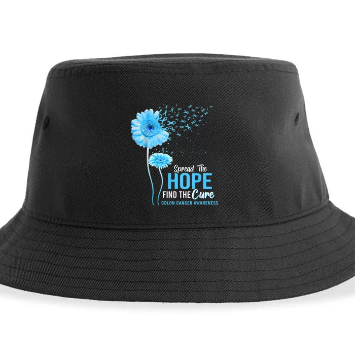 Spread The Hope Find The Cure Colon Cancer Awareness Sustainable Bucket Hat