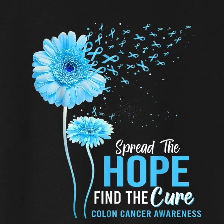 Spread The Hope Find The Cure Colon Cancer Awareness Women's Crop Top Tee